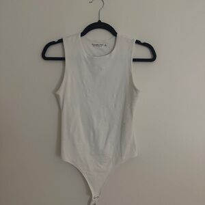 Abercrombie White Sleeveless Bodysuit